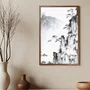 Quadro Decorativo Ki Yama Pintura de Árvores nas Montanhas no Estilo Sumiê