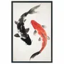 Quadro Decorativo Koi Pintura de Carpas Nishikigoi no Estilo Sumiê