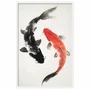 Quadro Decorativo Koi Pintura de Carpas Nishikigoi no Estilo Sumiê