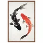 Quadro Decorativo Koi Pintura de Carpas Nishikigoi no Estilo Sumiê