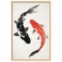 Quadro Decorativo Koi Pintura de Carpas Nishikigoi no Estilo Sumiê