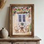 Quadro Decorativo Mesa Com Duas Cadeiras De Madeira Vintage