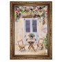 Quadro Decorativo Mesa Com Duas Cadeiras De Madeira Vintage