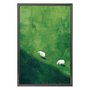 Quadro Decorativo Ovelhas Sobre O Pasto Verde Vintage Farmhouse