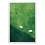 Quadro Decorativo Ovelhas Sobre O Pasto Verde Vintage Farmhouse