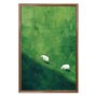 Quadro Decorativo Ovelhas Sobre O Pasto Verde Vintage Farmhouse