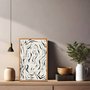 Quadro Decorativo Padrão De Curvas Abstrato  Estilo Japandi