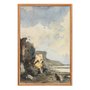 Quadro Decorativo Paisagem Abstrata Praia Rochosa Vintage