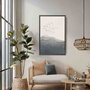 Quadro Decorativo Paisagem Aquarela Pássaros Nas Montanhas Estilo Japandi