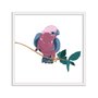 Quadro Decorativo Papagaio Rosa e Azul no Galho Q3179_1