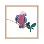 Quadro Decorativo Papagaio Rosa e Azul no Galho Q3179_1