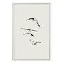 Quadro Decorativo Pássaros Voando Minimalista  Estilo Japandi