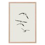 Quadro Decorativo Pássaros Voando Minimalista  Estilo Japandi