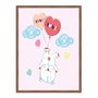 Quadro Decorativo Pequeno Urso Fofo Preso Em Balões Frase: "Love"