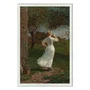 Quadro Decorativo Pintura The Dinner Horn Blowing The Horn At Seaside de Winslow Homer