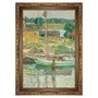 Quadro Decorativo Pintura Embarcação de Ostras, Cos Cob de Childe Hassam