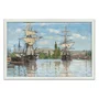 Quadro Decorativo Pintura "Barcos no Sena em Ruão" de Claude Monet