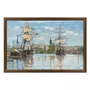 Quadro Decorativo Pintura "Barcos no Sena em Ruão" de Claude Monet