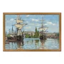 Quadro Decorativo Pintura "Barcos no Sena em Ruão" de Claude Monet