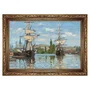 Quadro Decorativo Pintura "Barcos no Sena em Ruão" de Claude Monet