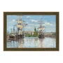 Quadro Decorativo Pintura "Barcos no Sena em Ruão" de Claude Monet