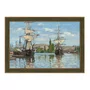 Quadro Decorativo Pintura "Barcos no Sena em Ruão" de Claude Monet