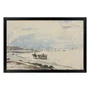 Quadro Decorativo Pintura "Carrinho na Praia de Etretat" de Johan Barthold Jongkind