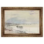 Quadro Decorativo Pintura "Carrinho na Praia de Etretat" de Johan Barthold Jongkind