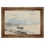 Quadro Decorativo Pintura "Carrinho na Praia de Etretat" de Johan Barthold Jongkind