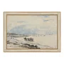Quadro Decorativo Pintura "Carrinho na Praia de Etretat" de Johan Barthold Jongkind