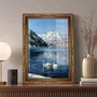 Quadro Decorativo Pintura Lago Alpino