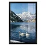 Quadro Decorativo Pintura Lago Alpino