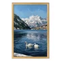 Quadro Decorativo Pintura Lago Alpino