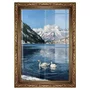 Quadro Decorativo Pintura Lago Alpino