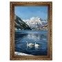 Quadro Decorativo Pintura Lago Alpino