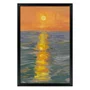 Quadro Decorativo Pintura Pôr do Sol no Mar Estilo Modern Heritage
