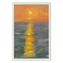 Quadro Decorativo Pintura Pôr do Sol no Mar Estilo Modern Heritage