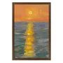Quadro Decorativo Pintura Pôr do Sol no Mar Estilo Modern Heritage