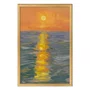 Quadro Decorativo Pintura Pôr do Sol no Mar Estilo Modern Heritage