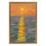 Quadro Decorativo Pintura Pôr do Sol no Mar Estilo Modern Heritage