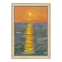 Quadro Decorativo Pintura Pôr do Sol no Mar Estilo Modern Heritage