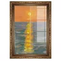 Quadro Decorativo Pintura Pôr do Sol no Mar Estilo Modern Heritage