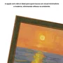 Quadro Decorativo Pintura Pôr do Sol no Mar Estilo Modern Heritage