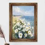 Quadro Decorativo Praia Com Flores Margaridas Vintage