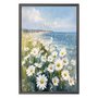 Quadro Decorativo Praia Com Flores Margaridas Vintage