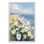 Quadro Decorativo Praia Com Flores Margaridas Vintage