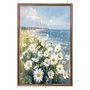 Quadro Decorativo Praia Com Flores Margaridas Vintage
