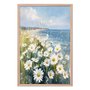 Quadro Decorativo Praia Com Flores Margaridas Vintage