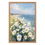 Quadro Decorativo Praia Com Flores Margaridas Vintage