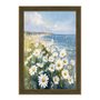 Quadro Decorativo Praia Com Flores Margaridas Vintage